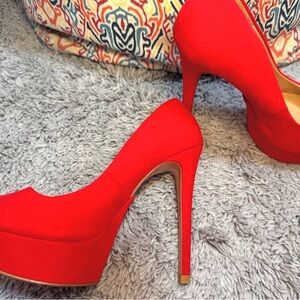 Zara Vibrant Red Platform Heels
